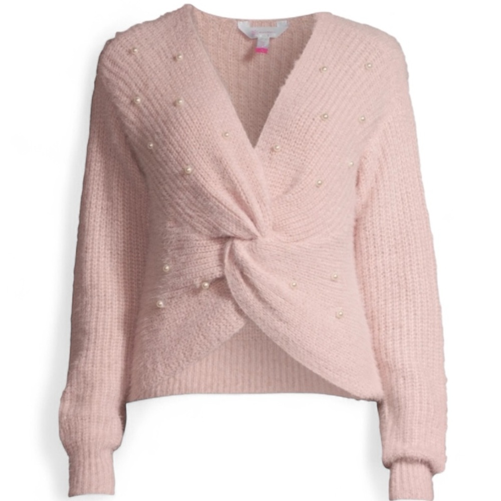 ⭐️ 3/$15 • No Boundaries • Pink •V-Neck Sweater with Pearls
